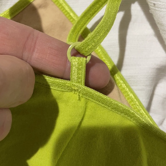 The limited L lime green tank shelf bra adjustable straps worn once euc - Picture 8 of 9